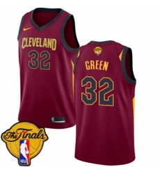 Women's Nike Cleveland Cavaliers #32 Jeff Green Swingman Maroon 2018 NBA Finals Bound NBA Jersey - Icon Edition