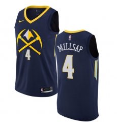 Men's Nike Denver Nuggets #4 Paul Millsap Authentic Navy Blue NBA Jersey - City Edition