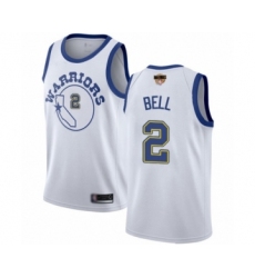 Women's Golden State Warriors #2 Jordan Bell Swingman White Hardwood Classics 2019 Basketball Finals Bound Basketball Jersey
