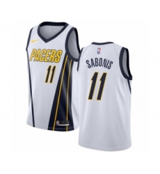Women's Nike Indiana Pacers #11 Domantas Sabonis White Swingman Jersey - Earned Edition
