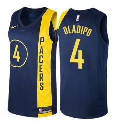 Men's Nike Indiana Pacers #4 Victor Oladipo Swingman Navy Blue NBA Jersey - City Edition
