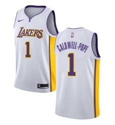 Men's Nike Los Angeles Lakers #1 Kentavious Caldwell-Pope Authentic White NBA Jersey - Association Edition