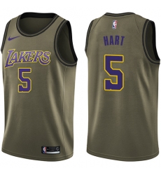 Youth Nike Los Angeles Lakers #5 Josh Hart Swingman Green Salute to Service NBA Jersey