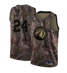 Men's Nike Minnesota Timberwolves #24 Justin Patton Swingman Camo Realtree Collection NBA Jersey