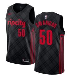 Youth Nike Portland Trail Blazers #50 Caleb Swanigan Swingman Black NBA Jersey - City Edition