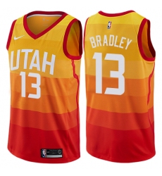Men's Nike Utah Jazz #13 Tony Bradley Authentic Orange NBA Jersey - City Edition
