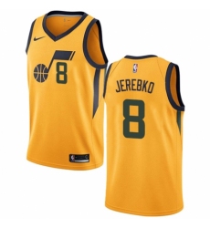 Youth Nike Utah Jazz #8 Jonas Jerebko Authentic Gold NBA Jersey Statement Edition