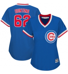 Women's Majestic Chicago Cubs #62 Jose Quintana Authentic Royal Blue Cooperstown MLB Jersey