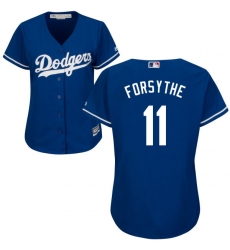 Women's Majestic Los Angeles Dodgers #11 Logan Forsythe Authentic Royal Blue Alternate Cool Base MLB Jersey
