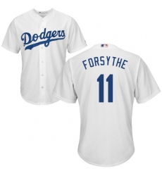 Youth Majestic Los Angeles Dodgers #11 Logan Forsythe Replica White Home Cool Base MLB Jersey