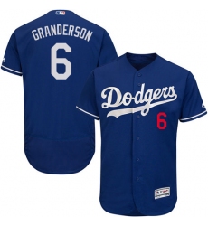 Men's Majestic Los Angeles Dodgers #6 Curtis Granderson Royal Blue Flexbase Authentic Collection MLB Jersey