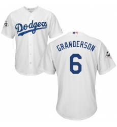 Youth Majestic Los Angeles Dodgers #6 Curtis Granderson Replica White Home 2017 World Series Bound Cool Base MLB Jersey