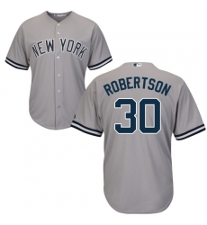Youth Majestic New York Yankees #30 David Robertson Authentic Grey Road MLB Jersey