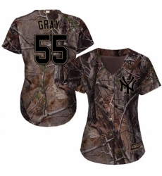 Women's Majestic New York Yankees #55 Sonny Gray Authentic Camo Realtree Collection Flex Base MLB Jersey