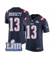 Youth Nike New England Patriots #13 Phillip Dorsett Limited Navy Blue Rush Vapor Untouchable Super Bowl LIII Bound NFL Jersey