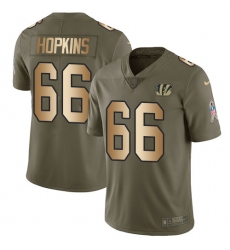 Men's Nike Cincinnati Bengals #66 Trey Hopkins Limited Olive/Gold 2017 Salute to Service NFL Jersey