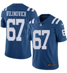 Youth Nike Indianapolis Colts #67 Jeremy Vujnovich Limited Royal Blue Rush Vapor Untouchable NFL Jersey