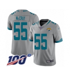 Youth Jacksonville Jaguars #55 Lerentee McCray Silver Inverted Legend Limited 100th Season Football Jersey