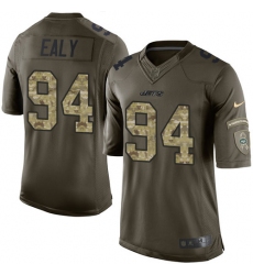 Men's Nike New York Jets #94 Kony Ealy Elite Green Salute to Service NFL Jersey