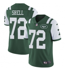 Youth Nike New York Jets #72 Brandon Shell Green Team Color Vapor Untouchable Limited Player NFL Jersey