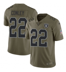 Men's Nike Oakland Raiders #22 Gareon Conley Limited Olive 2017 Salute to Service NFL Jersey