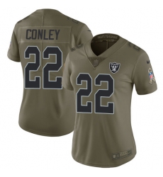 Women's Nike Oakland Raiders #22 Gareon Conley Limited Olive 2017 Salute to Service NFL Jersey