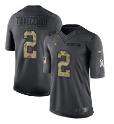 Youth Nike Oakland Raiders #2 Giorgio Tavecchio Limited Black 2016 Salute to Service NFL Jersey