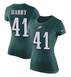 Women's Nike Philadelphia Eagles #41 Ronald Darby Green Rush Pride Name & Number T-Shirt