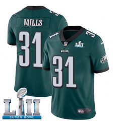 Men's Nike Philadelphia Eagles #31 Jalen Mills Midnight Green Team Color Vapor Untouchable Limited Player Super Bowl LII NFL Jersey