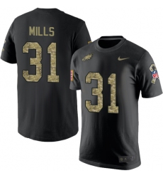 Nike Philadelphia Eagles #31 Jalen Mills Black Camo Salute to Service T-Shirt