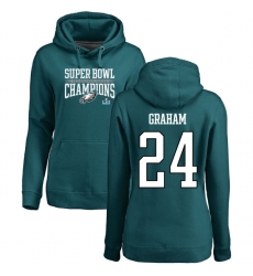 Women's Nike Philadelphia Eagles #24 Corey Graham Green Super Bowl LII Champions Pullover Hoodie