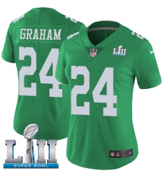 Women's Nike Philadelphia Eagles #24 Corey Graham Limited Green Rush Vapor Untouchable Super Bowl LII NFL Jersey