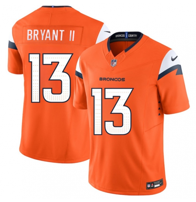 Men's Denver Broncos #13 Pat Bryant II Orange 2025 Draft F.U.S.E. Vapor Limited Football Stitched Jersey