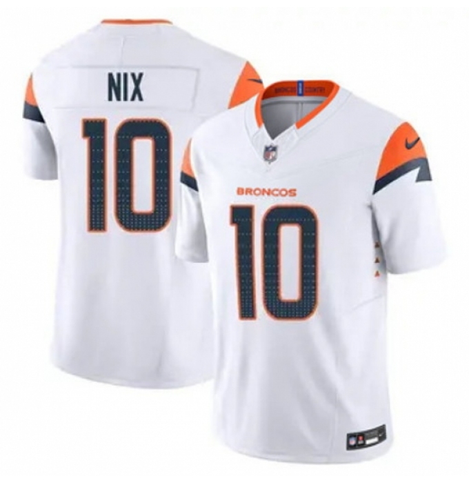 Youth Denver Broncos #10 Bo Nix White F U S E Vapor Limited Stitched Football Jersey