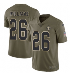 Men's Nike New Orleans Saints #26 P. J. Williams Limited Olive 2017 Salute to Service NFL Jersey