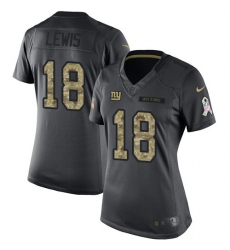 Women's Nike New York Giants #18 Roger Lewis Limited Black 2016 Salute to Service NFL Jersey