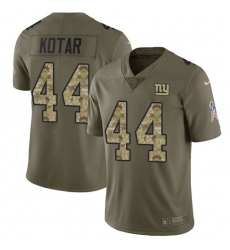 Men's Nike New York Giants #44 Doug Kotar Limited Olive/Camo 2017 Salute to Service NFL Jersey