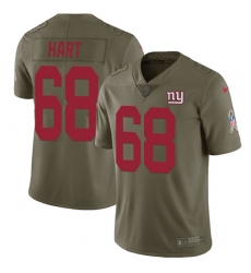 Youth Nike New York Giants #68 Bobby Hart Limited Olive 2017 Salute to Service NFL Jersey