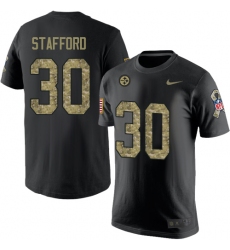 Nike Pittsburgh Steelers #30 Daimion Stafford Black Camo Salute to Service T-Shirt