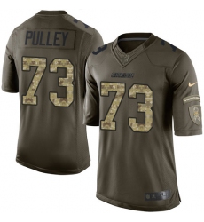 Men's Nike Los Angeles Chargers #73 Spencer Pulley Elite Green Salute to Service NFL Jersey