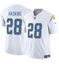 Men's Los Angeles Chargers #28 Hassan Haskins White 2024 F.U.S.E Vapor Limited Stitched Football Jersey