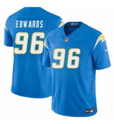 Men's Los Angeles Chargers #96 TeRah Edwards Blue 2026 F.U.S.E. Vapor Limited Football Stitched Jersey