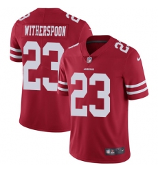 Men's Nike San Francisco 49ers #23 Ahkello Witherspoon Red Team Color Vapor Untouchable Limited Player NFL Jersey