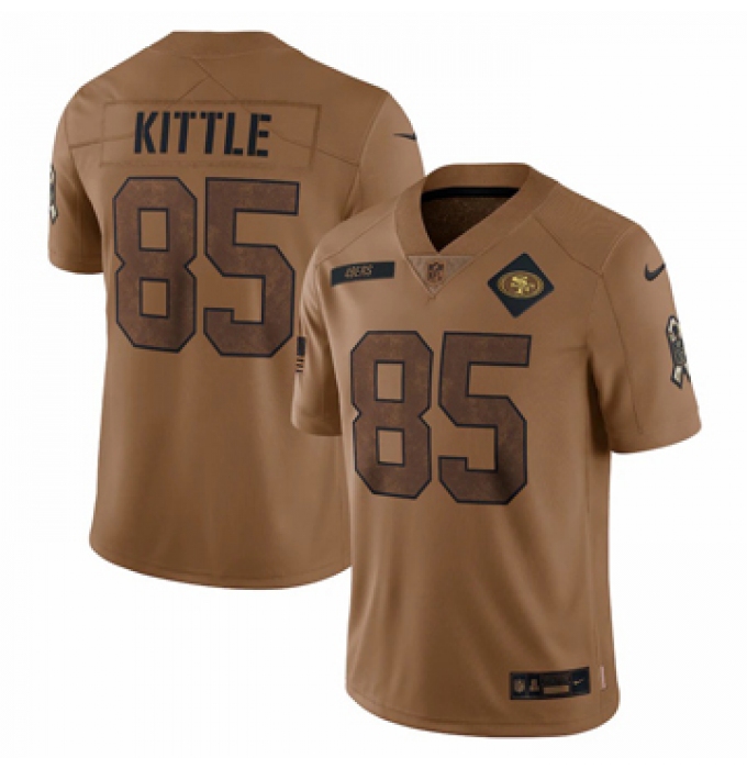Men's San Francisco 49ers #85 George Kittle Nike Brown 2023 Salute To Service Limited Jersey