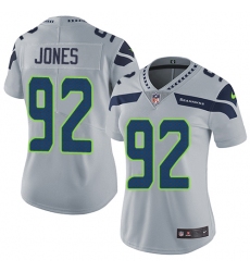 Women's Nike Seattle Seahawks #92 Nazair Jones Grey Alternate Vapor Untouchable Limited Player NFL Jersey