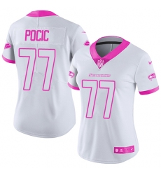 Women's Nike Seattle Seahawks #77 Ethan Pocic Limited White/Pink Rush Fashion NFL Jersey