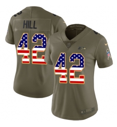 Women's Nike Seattle Seahawks #42 Delano Hill Limited Olive/USA Flag 2017 Salute to Service NFL Jersey