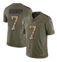 Youth Nike Miami Dolphins #7 Brandon Doughty Limited Olive/Camo 2017 Salute to Service NFL Jersey