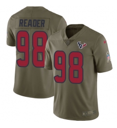 Men's Nike Houston Texans #98 D.J. Reader Limited Olive 2017 Salute to Service NFL Jersey