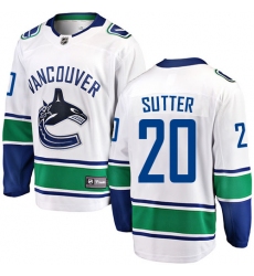 Men's Vancouver Canucks #20 Brandon Sutter Fanatics Branded White Away Breakaway NHL Jersey